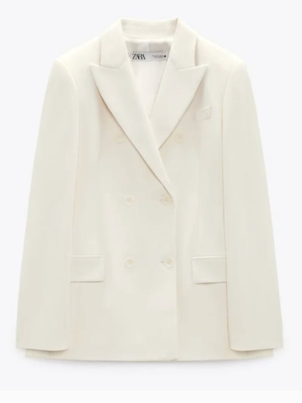 Zara Tripple Breasted Blazer Off White Size Small